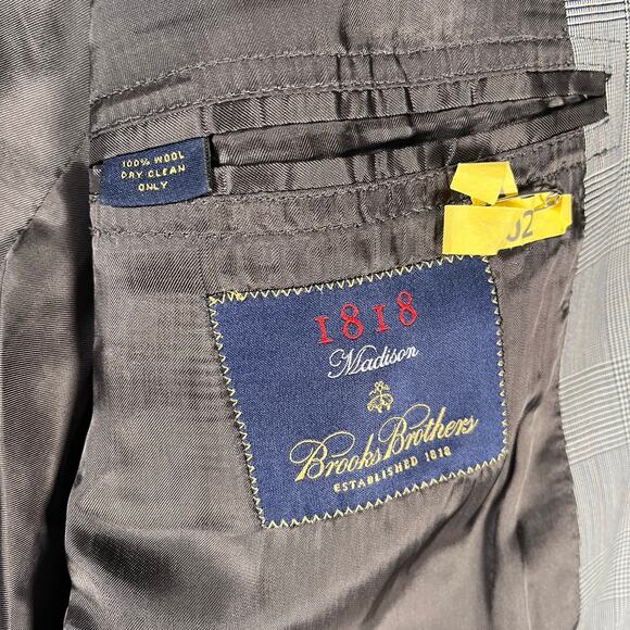 Brooks Brothers 1818 Madison Loro Piana 48R Gray Glen Check Blazer - Picture 10 of 13